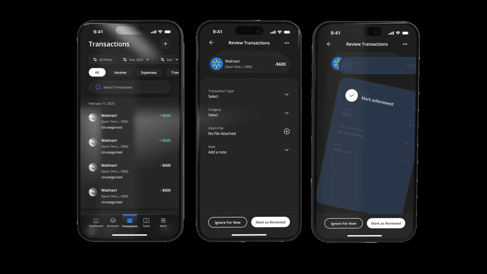 Swipe to categorize: a card stack instead of a spreadsheet.
