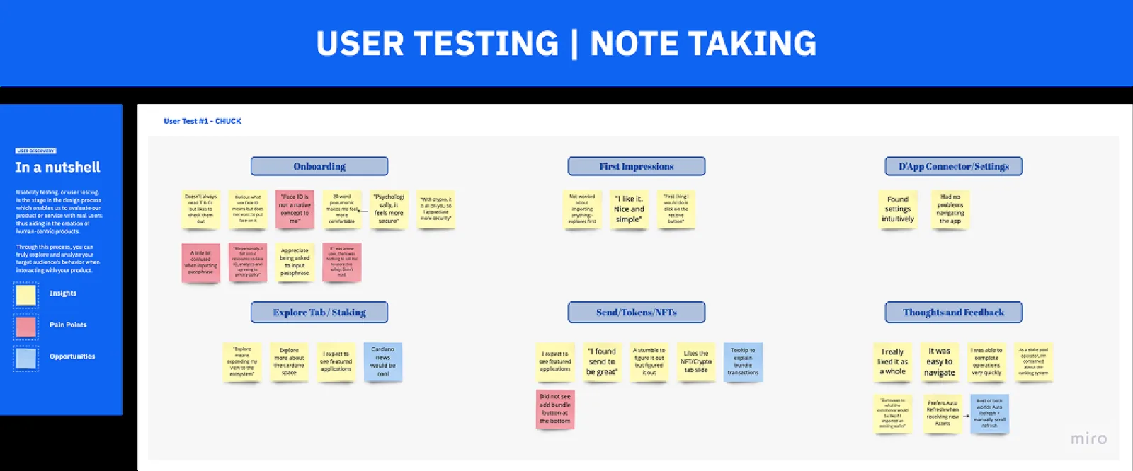 Usability testing the mobile prototype.