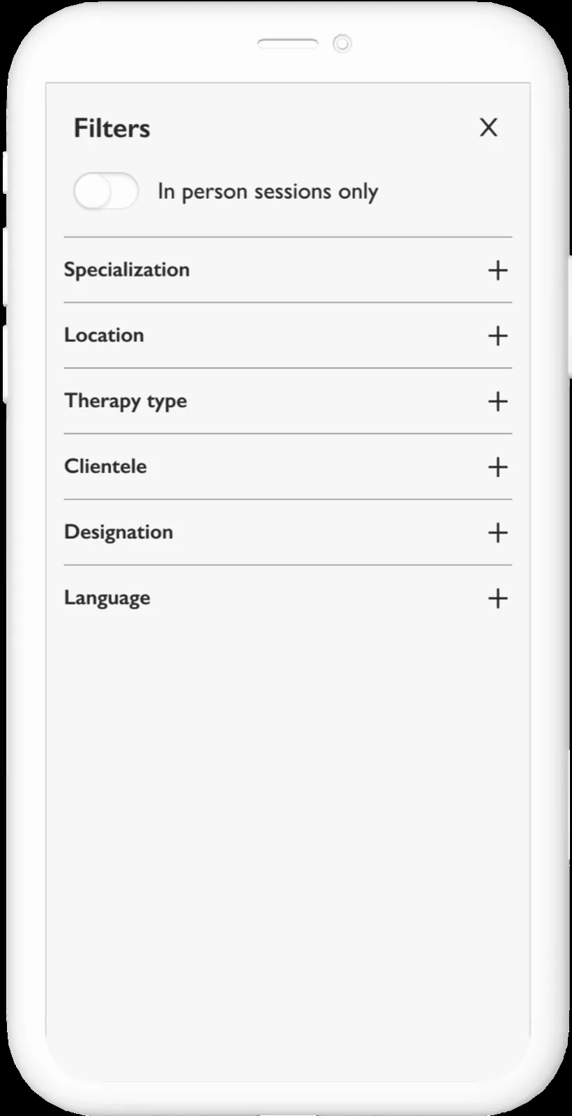 The final, data-informed filter categories and ordering.